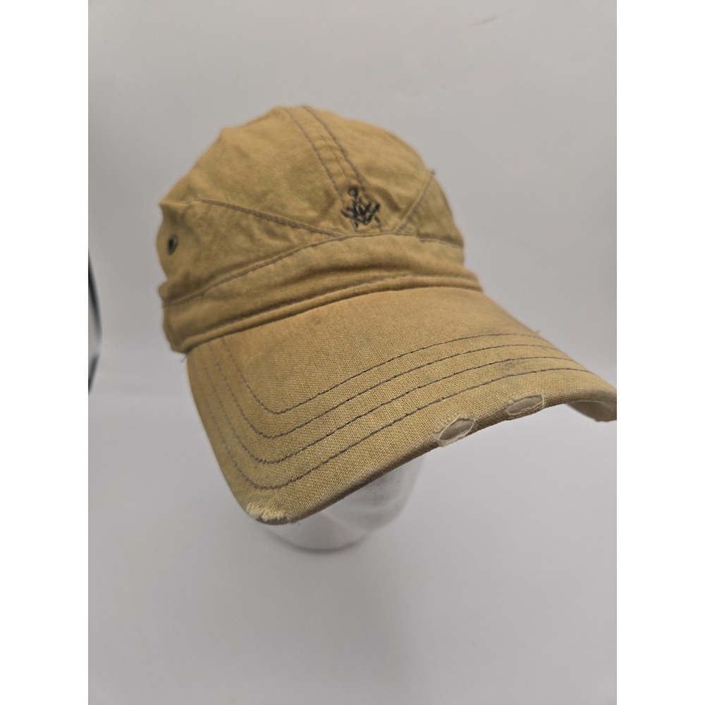 A. Kurtz Military Cadet Cap Hat Tan Khaki Canvas Fritz Utility Y2K Army Patrol